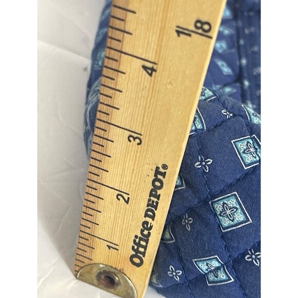 Croft & Barrow Quilted Fabric Shoulder Bag Blue Geometric Pattern - Picture 8 of 12